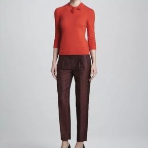 Kate Spade Avery Black/Red Diamond Print Ankle Crop Pants Sz 14